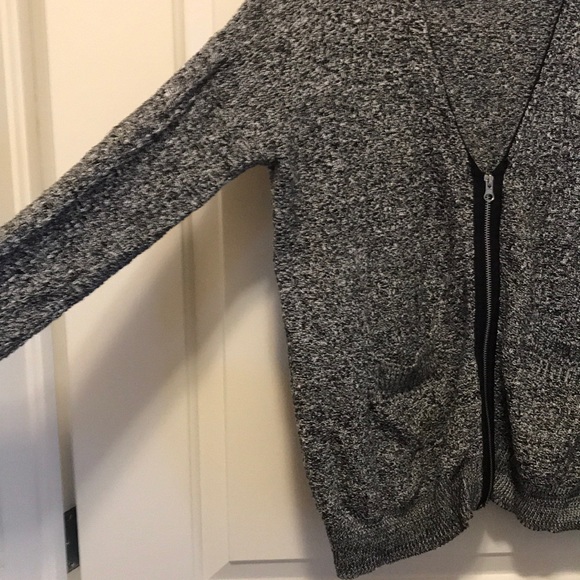 Grey Zip Up Cardigan - Picture 2 of 5